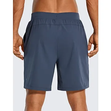 CRZ YOGA Men's 7" Four-Way Stretch Workout Shorts Comfort