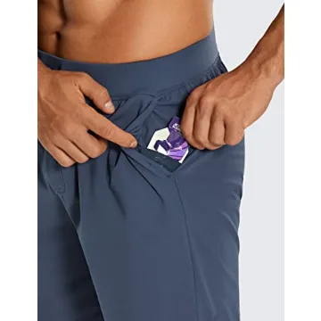 CRZ YOGA Men's 7" Four-Way Stretch Workout Shorts Comfort
