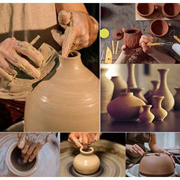 Tekchic Pottery Wheel Machine 350W Electric Pottery DIY Clay Tool with Foot Pedal - Blue