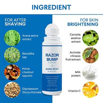 Razor Bump Stopper with Ingrown Hair Treatment: Razor Bumps Treatment for Men and Women, After Shave...