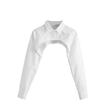 SweatyRocks Women's Ultra Crop Blouse - Stylish Long Sleeve Button Front Top