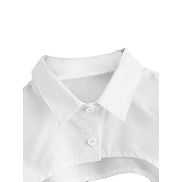 SweatyRocks Women's Stylish Ultra Crop Blouse Long Sleeve Top