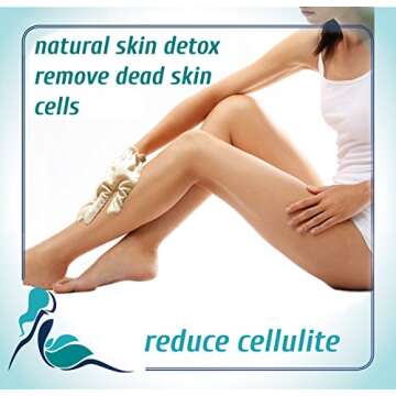 Silky Skin Garshana gLoves Raw Silk Massage - Quality Storage Bag - Ayurvedic Dry Brushing Exfoliate Skin Lymphatic Drainage Brush Reduce Acne Scars Cellulite Massager Remove Toxin