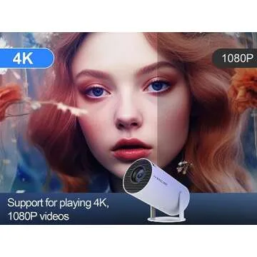 Mini Projector, Magcubic HY300 Auto Keystone Correction Portable Projector, 4K/ 200 ANSI Smart Proje...