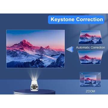 Mini Projector, Magcubic HY300 Auto Keystone Correction Portable Projector, 4K/ 200 ANSI Smart Projector with 2.4/5G WiFi, BT 5.0, 130 Inch Screen, 180 Degree Flip, Round Design, Home Video Projector