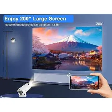 Mini Projector, Magcubic HY300 Auto Keystone Correction Portable Projector, 4K/ 200 ANSI Smart Projector with 2.4/5G WiFi, BT 5.0, 130 Inch Screen, 180 Degree Flip, Round Design, Home Video Projector