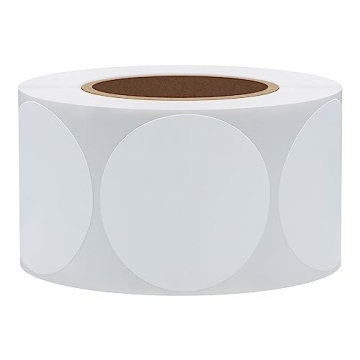Hybsk White Color Coding Dot Labels Round Semi Gloss Paper Stickers Adhesive Label (1.5 inch)
