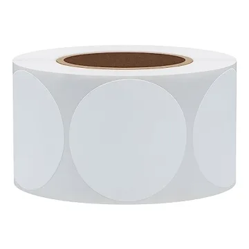 Hybsk White Color Coding Dot Labels Round Semi Gloss Paper Stickers Adhesive Label (1.5 inch)