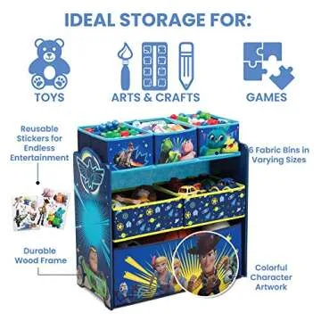 Disney Toy Story 4 6 Bin Toy Organizer - Fun Storage Solution