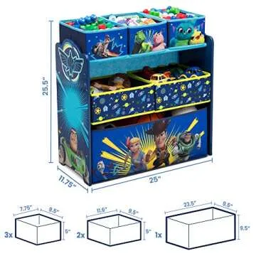 Disney Toy Story 4 6 Bin Toy Organizer - Fun Storage Solution