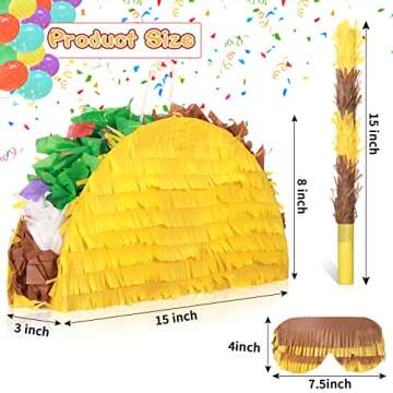 Sratte Taco Piñata Set Mexican Birthday Party Decorations Cinco De Mayo Fiesta Theme Taco Pinata wi...