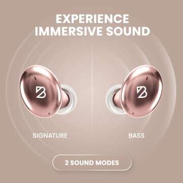 Tempo 30 Wireless Earbuds for Small Ears - Award-Winning Sound, Sweatproof Bluetooth Earbuds, Comfortable Bluetooth Ear Buds for Women, Pink Earphones Small Ear Canals, Long Battery Headphones
