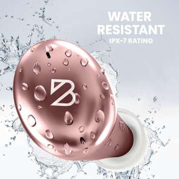 Tempo 30 Wireless Earbuds for Small Ears - Award-Winning Sound, Sweatproof Bluetooth Earbuds, Comfortable Bluetooth Ear Buds for Women, Pink Earphones Small Ear Canals, Long Battery Headphones