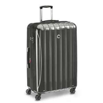 DELSEY Paris Helium Aero Hardside Expandable Luggage with Spinner Wheels, Brushed Charcoal, Checked-Large 29 Inch