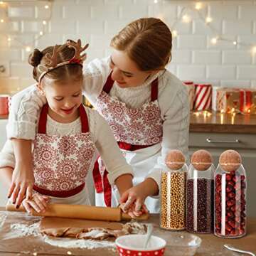 3 Pcs Glass Jar Storage Container with Ball Cork Decorative Round Organizer Bottle Sealed Canister Jar with Airtight Seal Wooden Lid for Food Coffee Bean Candy Biscuits Spice(1000 ML/ 34 Oz)