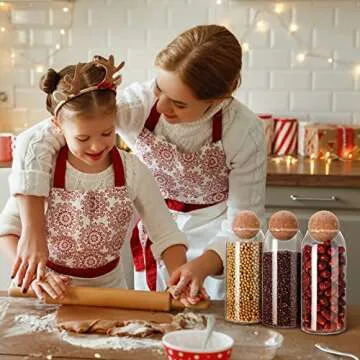 3 Pcs Glass Jar Storage Container with Ball Cork Decorative Round Organizer Bottle Sealed Canister Jar with Airtight Seal Wooden Lid for Food Coffee Bean Candy Biscuits Spice(1000 ML/ 34 Oz)