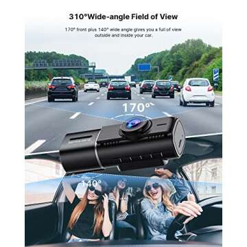 1080P Dual Dash Cam with Night Vision & 64GB SD Card