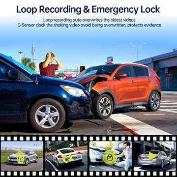 1080P Dual Dash Cam with Night Vision & 64GB SD Card