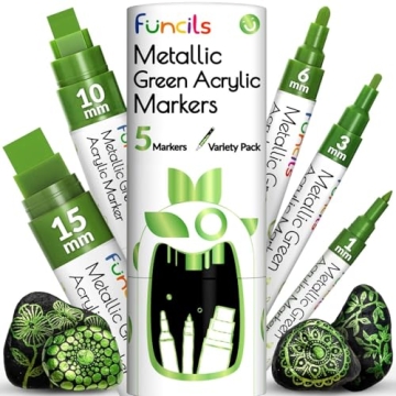Metallic Green Acrylic Paint Pens Fine to Jumbo Tips