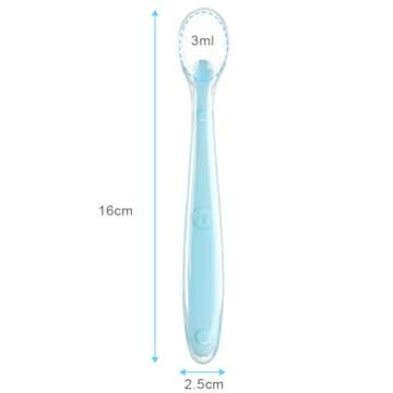 Vicloon Baby Silicone Spoons, 5 PCS Baby Training Feeding Spoons for First Stage 4 Months Toddlers I...