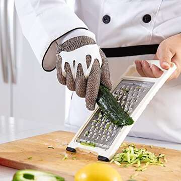 Dowellife Cut Resistant Chainmail Glove for Kitchen Safety