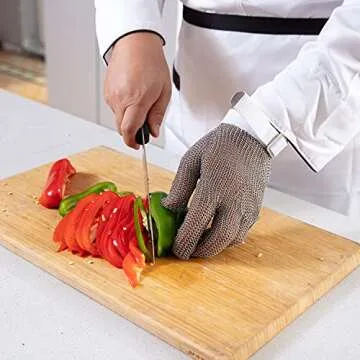 Dowellife Cut Resistant Chainmail Glove for Kitchen Safety