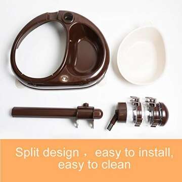 fatdaa Pet Standing Water Dispenser Bowl- Multifunctional Automatic,Feeder for Dog and Cat Height Adjustable 450ml Water Bottle,Automatic Standing Water Dispenser, Detachable Pole Self-Feeder