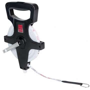 Champion Sports Open Reel Measure Tape, 100 ft, 30 Meters, with Metal Spike, Hand Crank - Open Tape ...