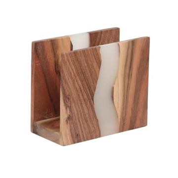 LAVAUK Acacia Wood Napkin Holder - Elegant Rustic Decor