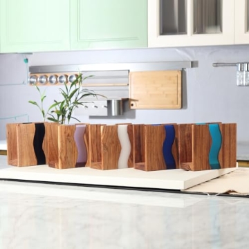 LAVAUK Acacia Wood Napkin Holder - Elegant Rustic Decor