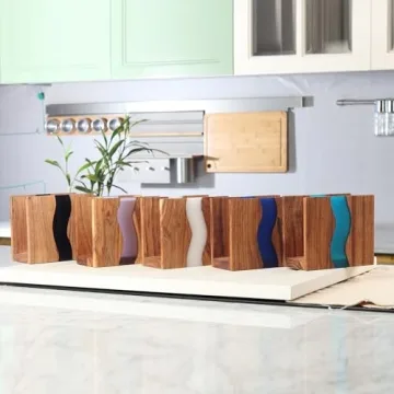 LAVAUK Acacia Wood Napkin Holder - Elegant Rustic Decor