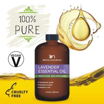 Lavender Essential Oil - Huge 4 FL OZ - 100% Pure & Natural – Premium Natural Oil with Glass Dropper Essential Oil