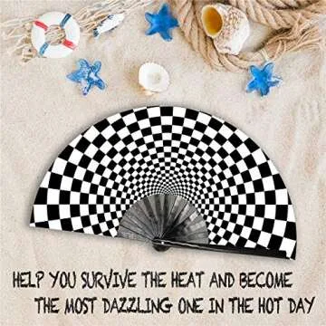 Zolee Large Rave Folding Hand Fan - Perfect for Parties