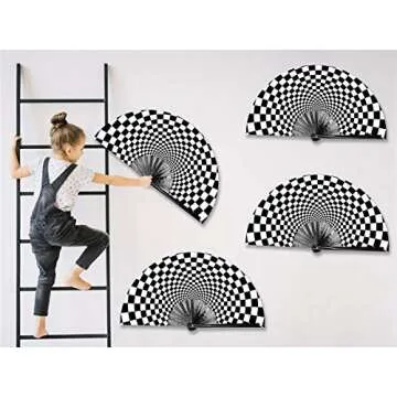 Zolee Large Rave Folding Hand Fan - Perfect for Parties