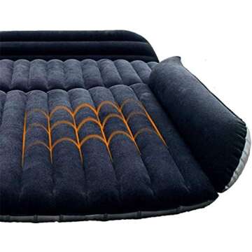 BHMOTORUS SUV Air Mattress,Thickened Car Bed Inflatable Home Air Mattress Portable Camping Outdoor Mattress,Flocking Surface,Perfect For Your Minivan or SUV