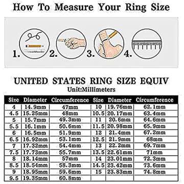 QIXINWANG Multi Gemstone Ring for Women in Sizes 6-10