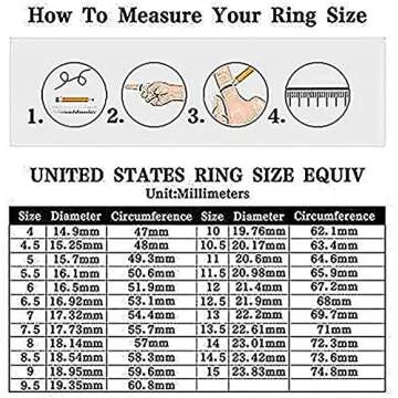 QIXINWANG Multi Gemstone Ring for Women in Sizes 6-10