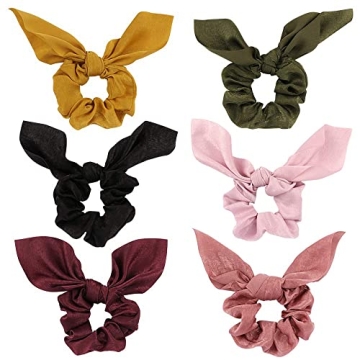 Stylish Jaciya Satin Silk Scrunchies – Hair Ties with Removable Bows for Glam Looks