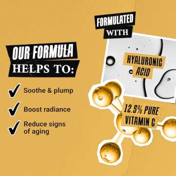 Kiehl's Powerful-Strength 12.5% Vitamin C Serum, Line-Reducing Concentrate for Face, Boosts Radiance & Firmness, Smooths & Plumps Skin, with Hyaluronic Acid, Dermatologist-Tested - 2.5 fl oz