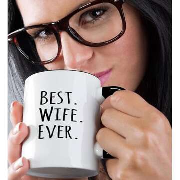 3dRose Best Wife Ever Mug, 11 oz, Black