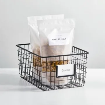 mDesign Steel Storage Baskets with Label Slot for Organizing