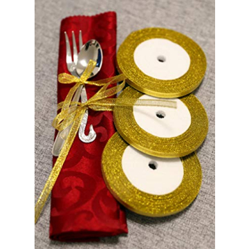 6 Rolls Glitter Ribbons for Perfect Gift Wrapping