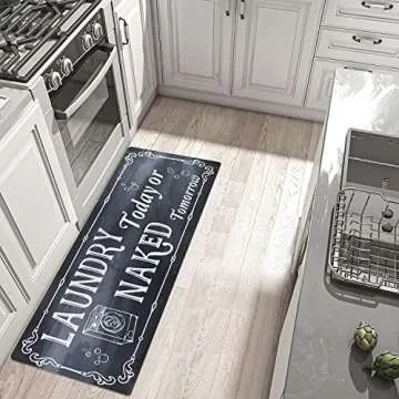 Falflor 20x59 Farmhouse Laundry Rug Non-Slip Waterproof Mat