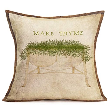 Xihomeli Vintage Garden Cotton Linen Pillow Cases Set