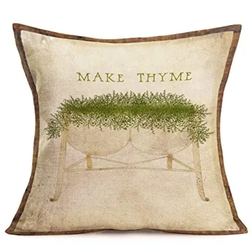 Xihomeli Vintage Garden Cotton Linen Pillow Cases Set