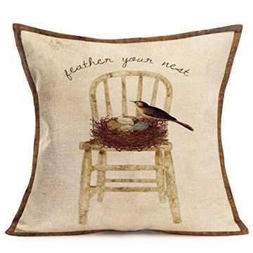 Xihomeli Vintage Garden Cotton Linen Pillow Cases Set