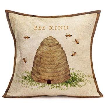 Xihomeli Vintage Garden Cotton Linen Pillow Cases Set