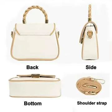 VODIU Women's Handbag Tote With Top-handle Zipper Closure for Women Shoulder Crossbody Bags Mini Flap Square