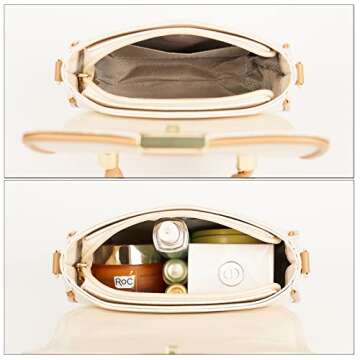 VODIU Women's Handbag Tote With Top-handle Zipper Closure for Women Shoulder Crossbody Bags Mini Flap Square