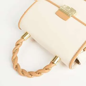 VODIU Women's Handbag Tote With Top-handle Zipper Closure for Women Shoulder Crossbody Bags Mini Flap Square